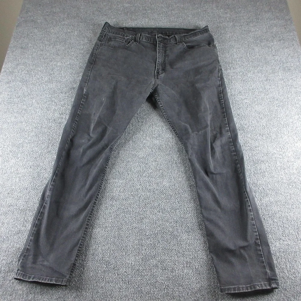 Levis 512 Jeans Mens 38x32 Gray Slim Tapered Charcoal Wash Denim Casual Pants